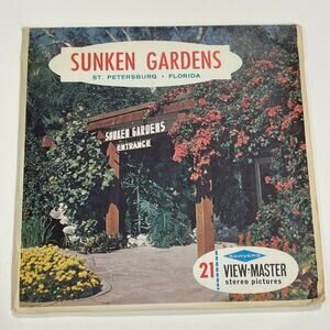 1955 ViewMaster A992 Sunken Gardens St Petersburg Florida 3 Reel Packet Vintage